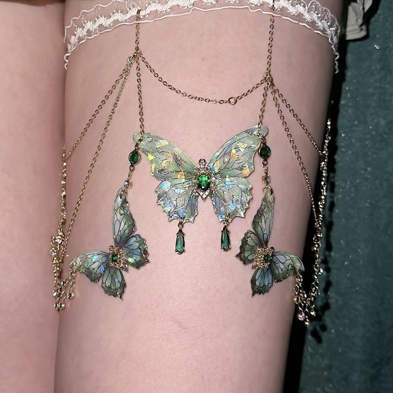 Butterfly Leg Chain Accessories Female Thigh Decoration Plus Size Subculture Tassel Body Chain Girl Jewelry - Image 3